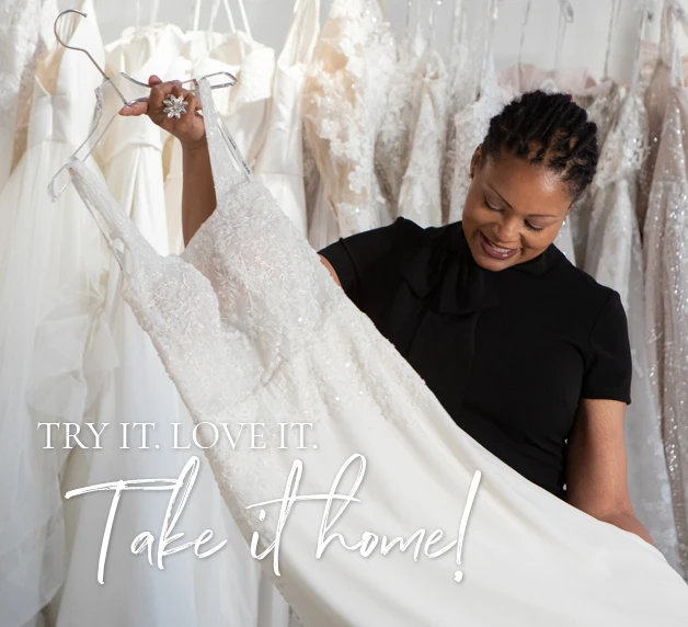 try on wedding dresses at home