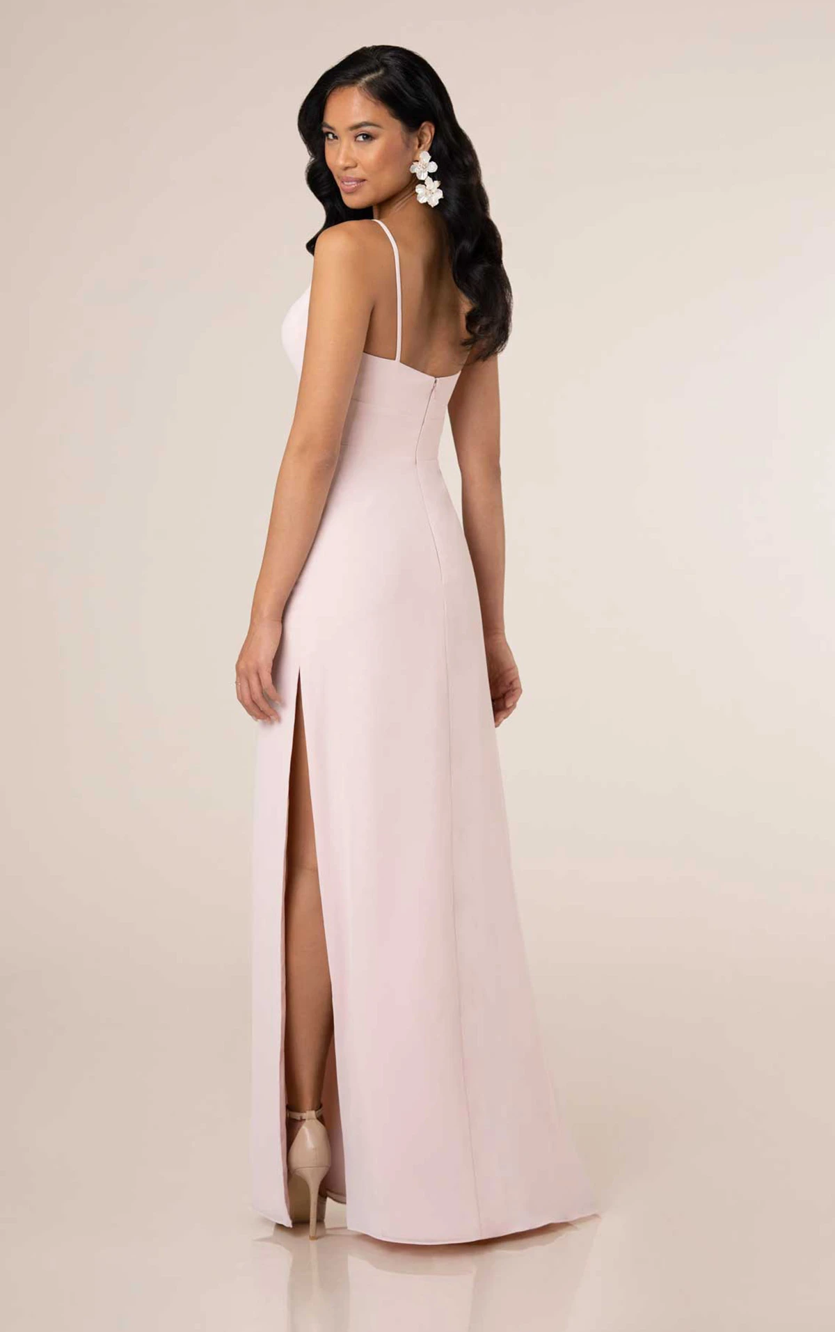 light pink bridesmaid dress with deep v-neckline - 9788 by Sorella Vita