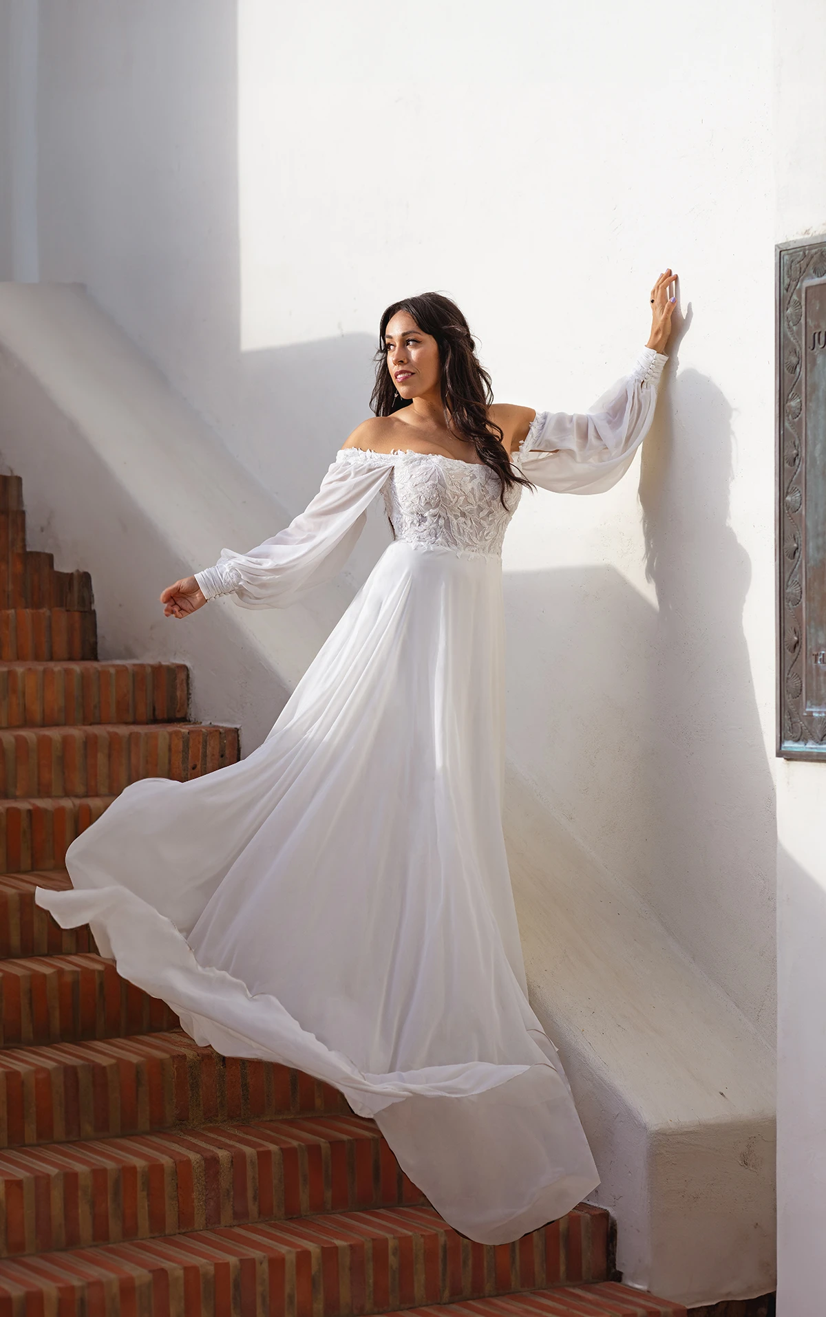 casual long sleeve a-line wedding dress - 7813 by Stella York