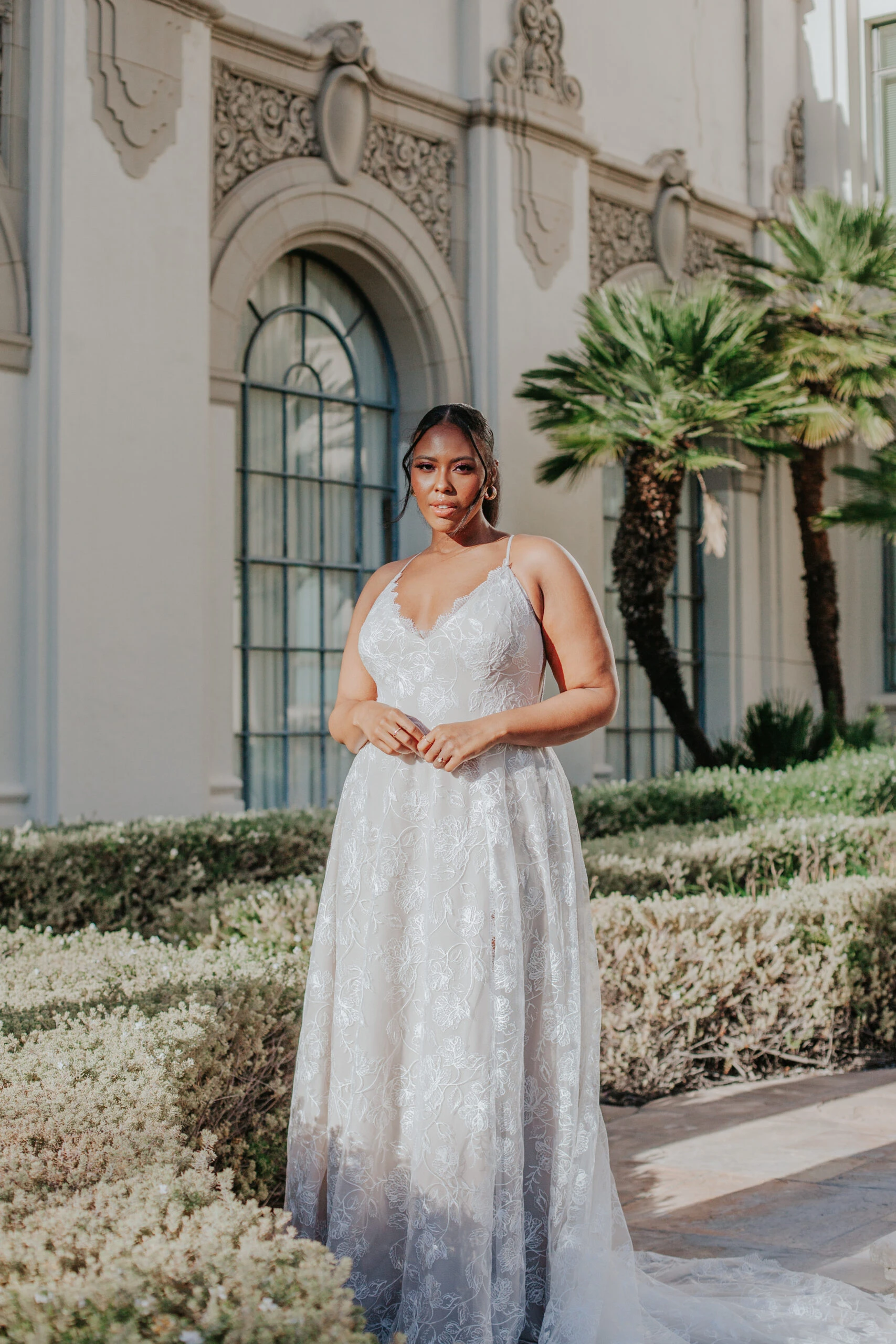 plus size lace wedding dress with spaghetti straps - luna+ by All Who Wander