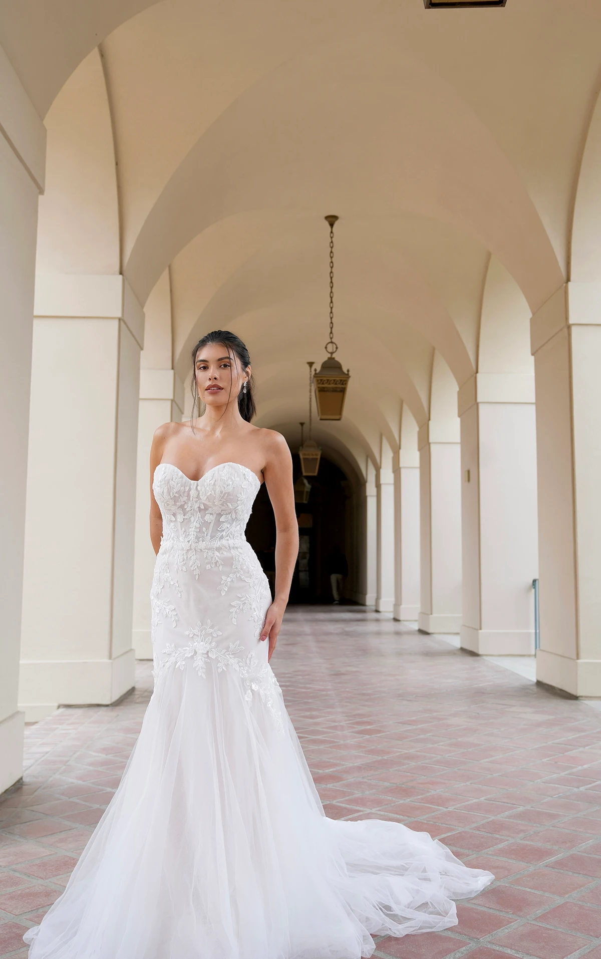 strapless fit-and-flare wedding dress with sweetheart neckline - 7793 by Stella York