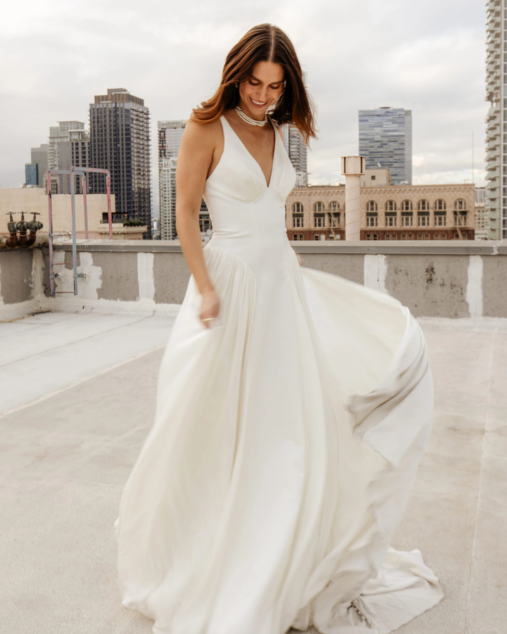 simple soft a-line wedding dress with drop waist - gisele by all who wander