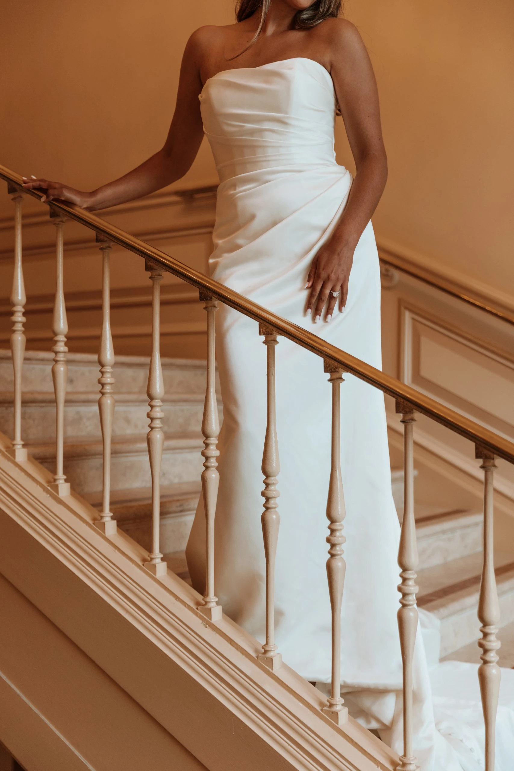 simple silk mermaid wedding dress with straight neckline - D3705 by Essense of Australia