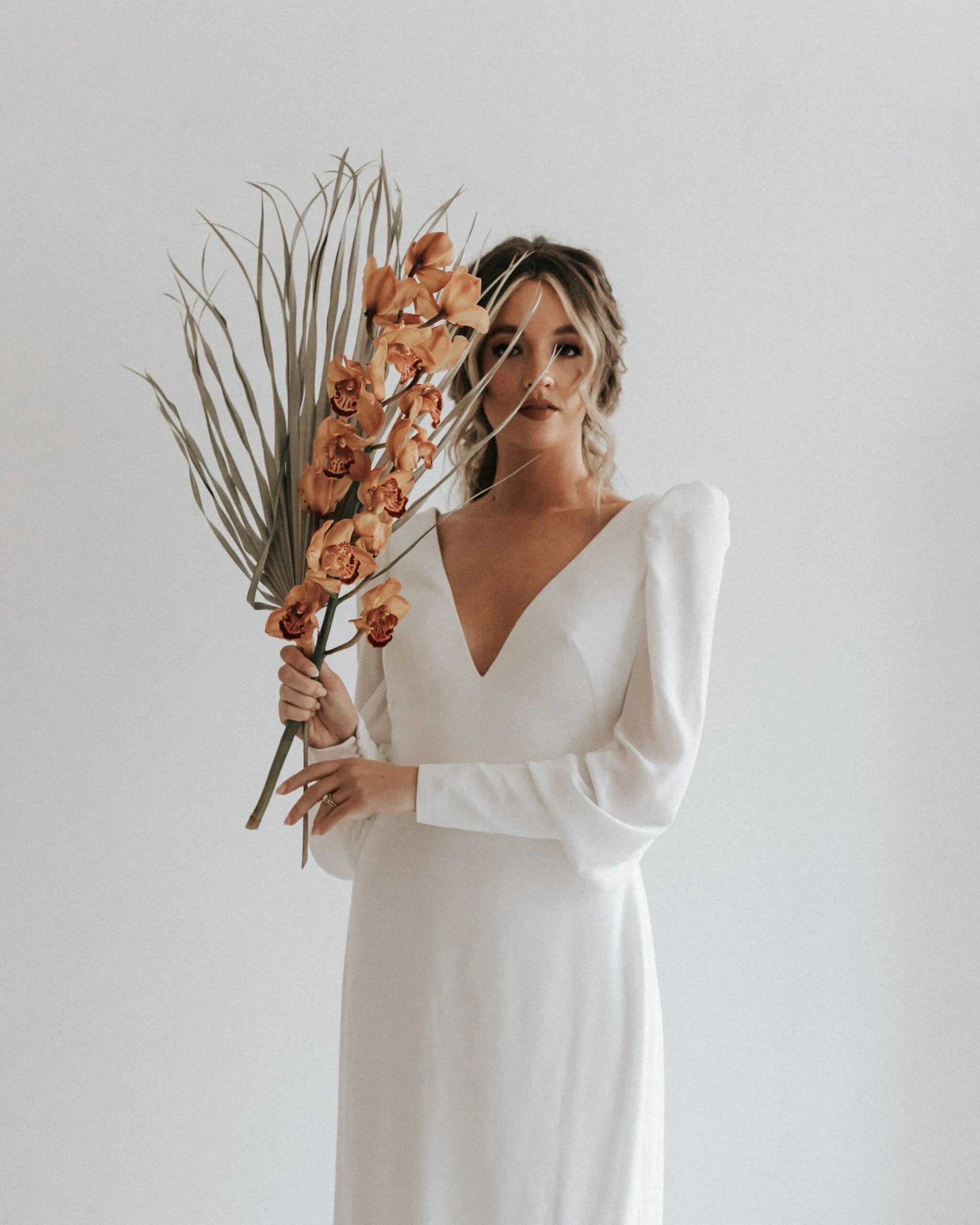 simple column wedding dress with long sleeves - siena by All Who Wander