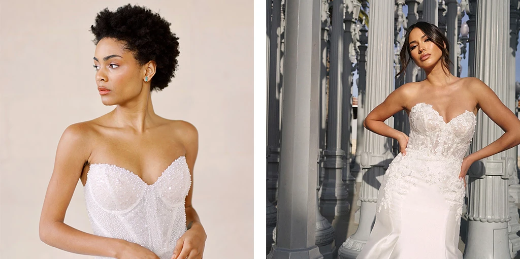 sweetheart neckline wedding dresses blog header - LE1312 by Martina Liana Luxe and 1679 by Martina Liana