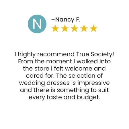 Customer review by Nancy F. with a 5-star rating. The review reads: 