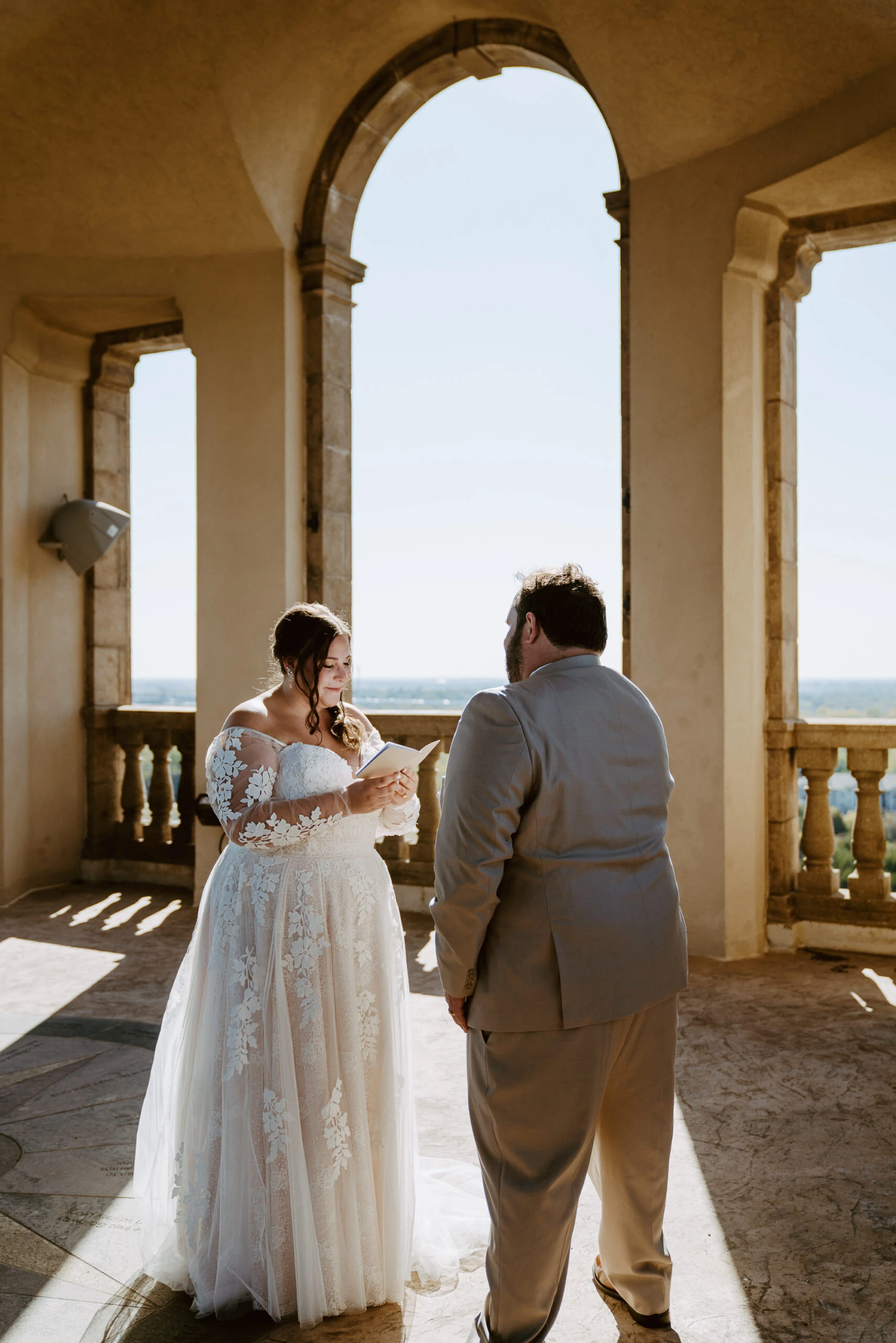 true bride Rachel and husband Thomas exchanging private vows 