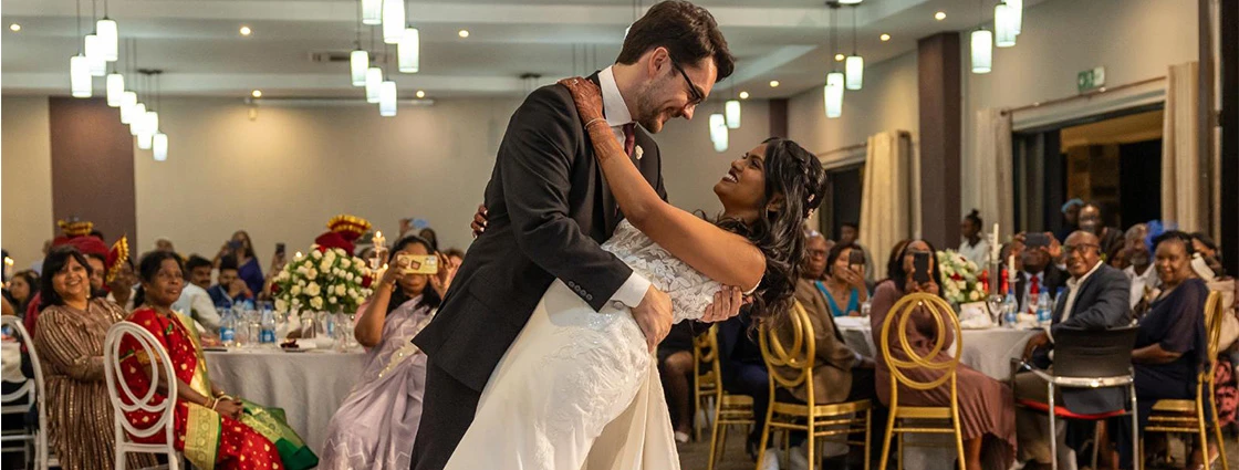 true bride sereena and william first dance at wedding reception - 7715 by Stella York