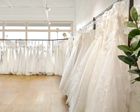 rack of wedding dresses