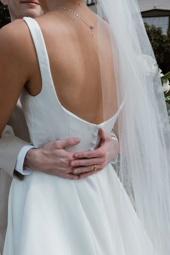 Back view of True Bride Genevieve's wedding dress