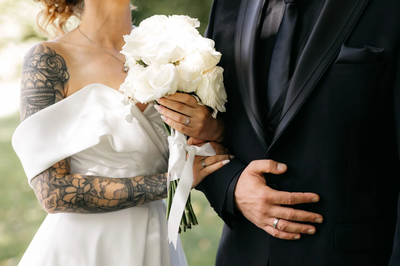 True Bride Katharina posing with her husband