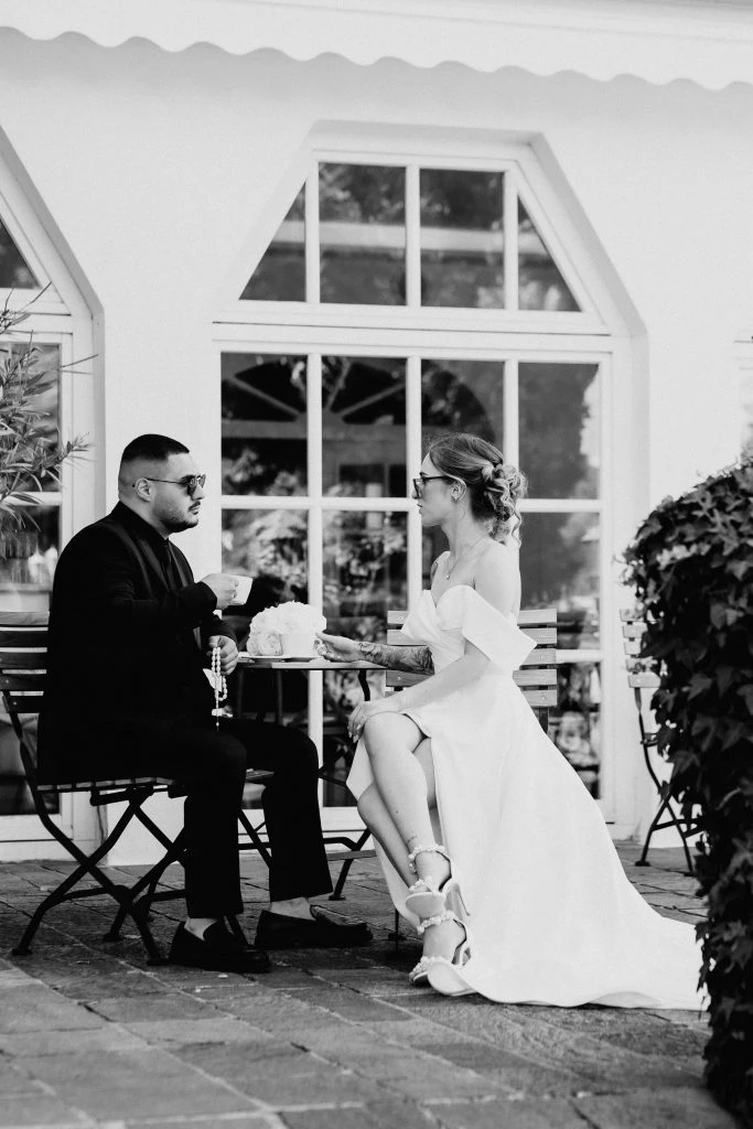 True Bride Katharina sitting with her husband