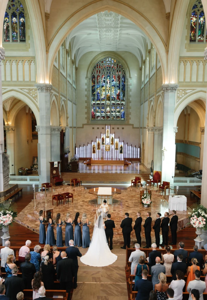 True bride Chloe at the altar with her husband