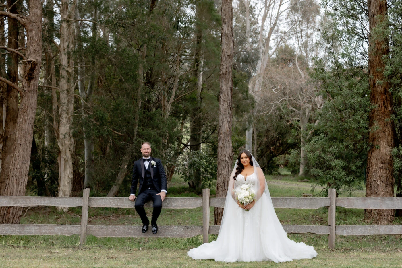 True bride Stephanie posing with her husband