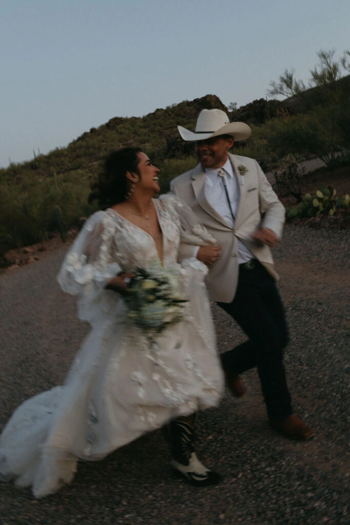 True bride Aliza posing with her husband