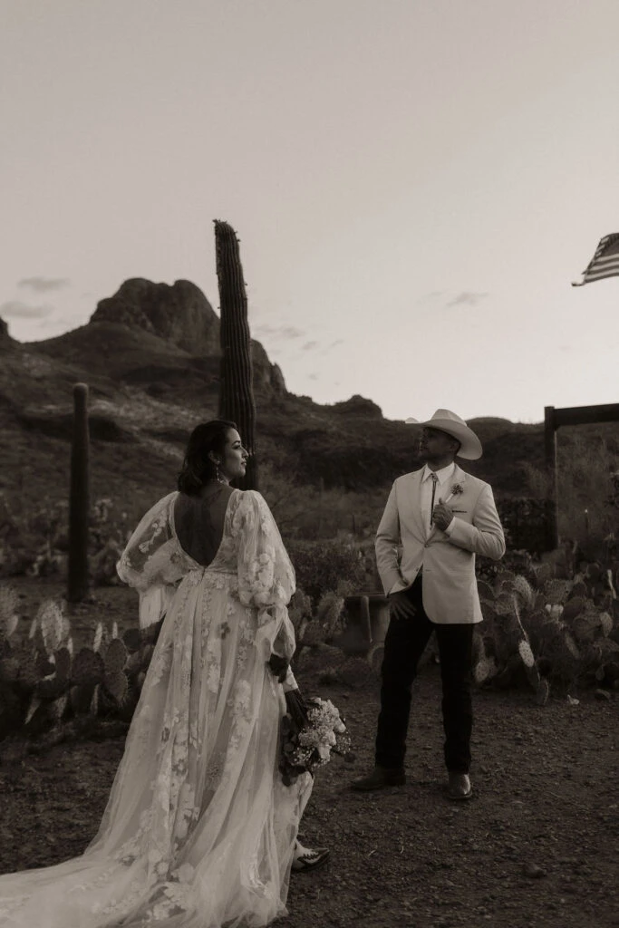True bride Aliza posing with her husband