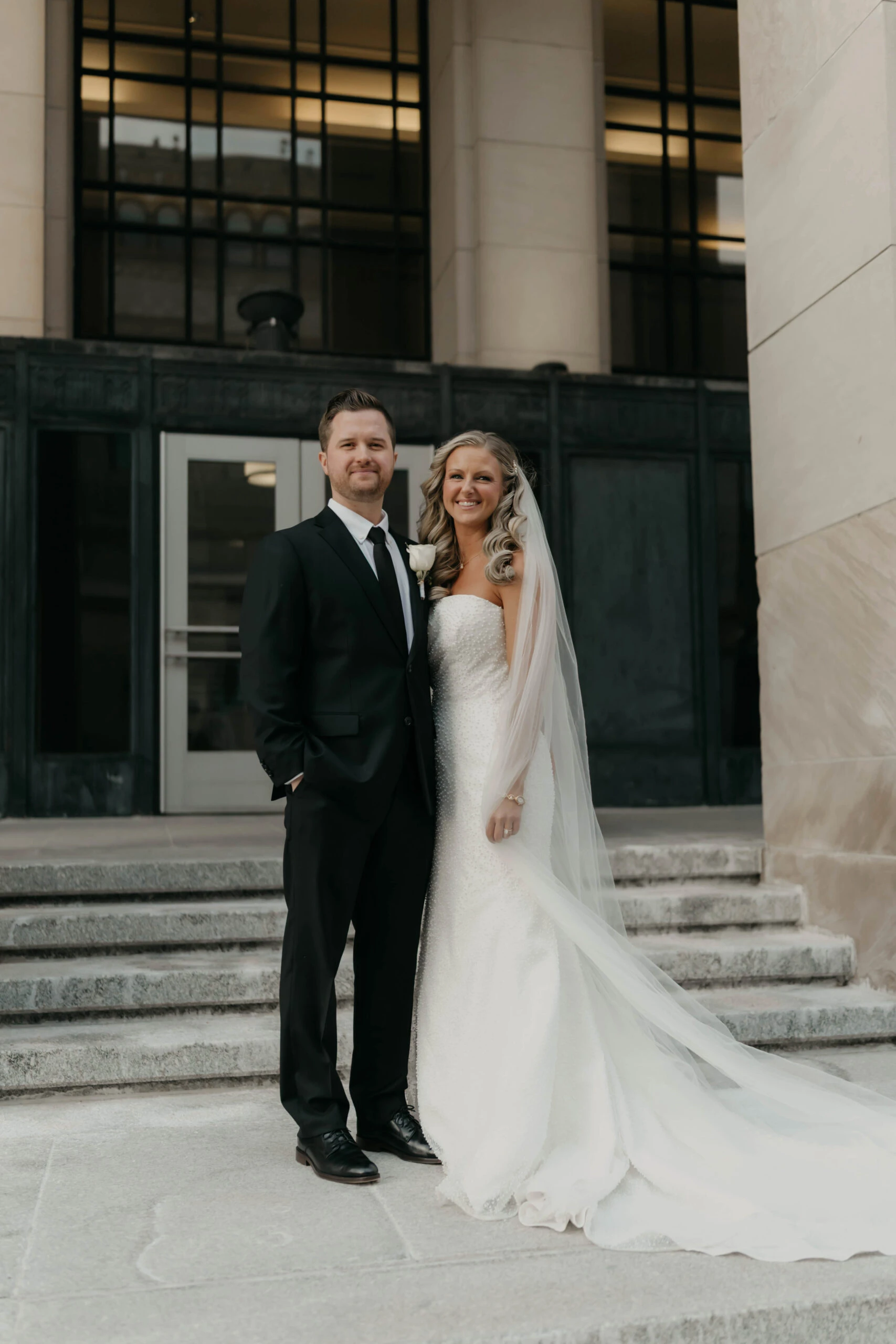 True bride Taylor posing with her husband
