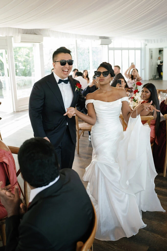 True bride Anna celebrating with her husband