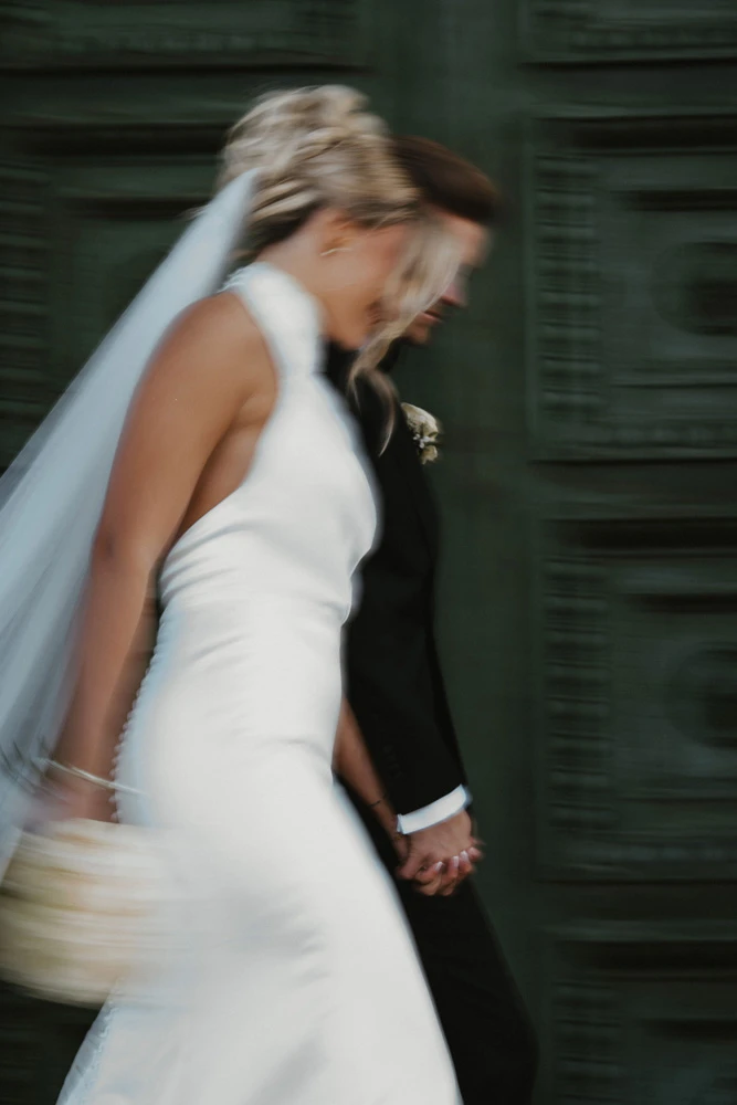 True bride Lea posing with her husband