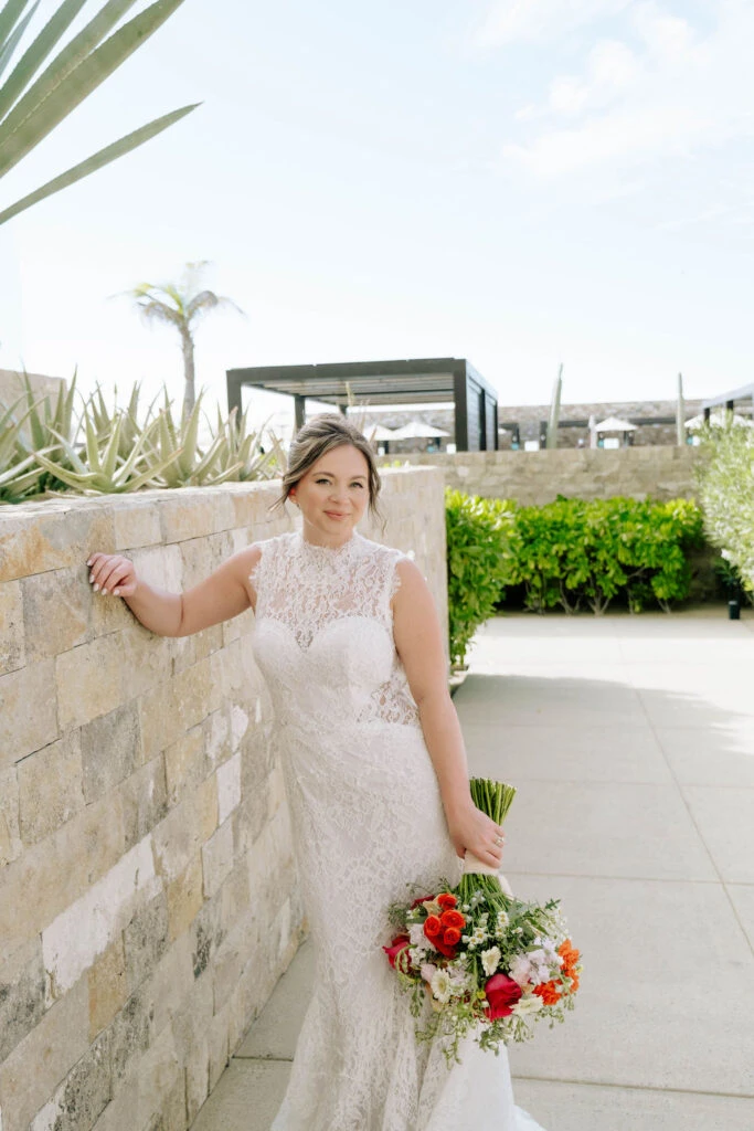 True Bride Nathalia posing in her wedding gown