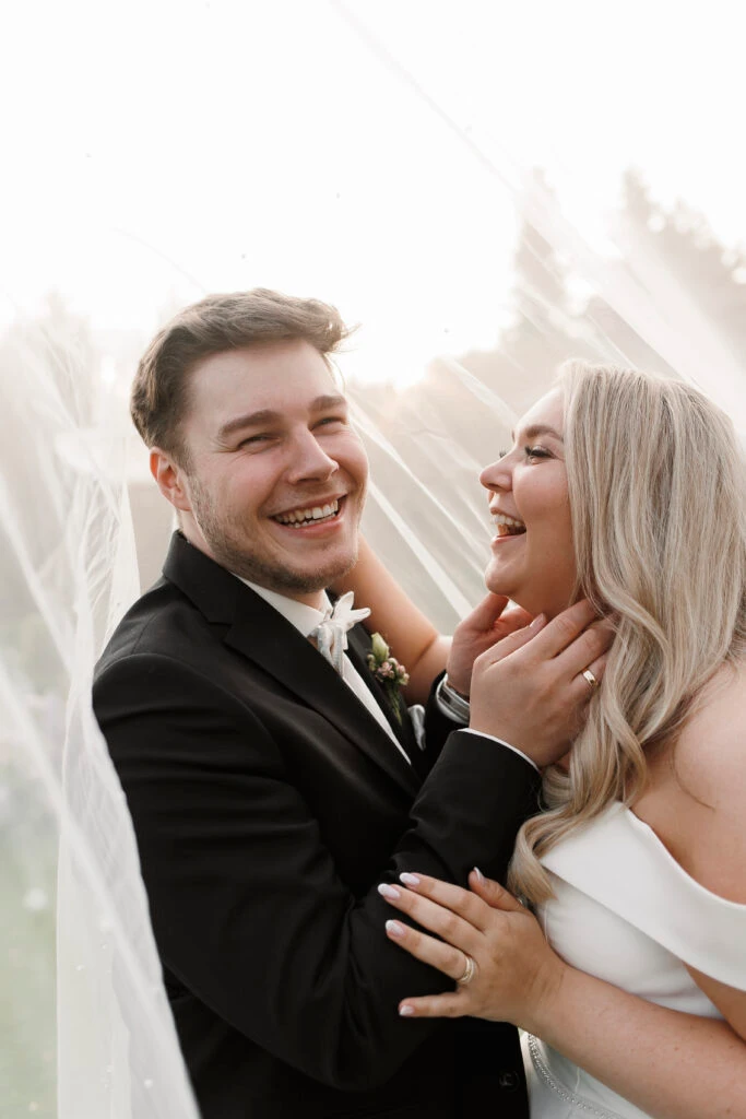 True Bride Janine and Andre laughing