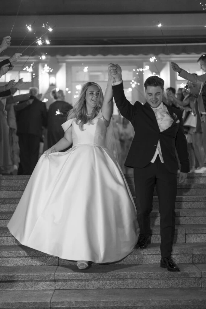 True Bride Janine and Andre celebrating their marriage
