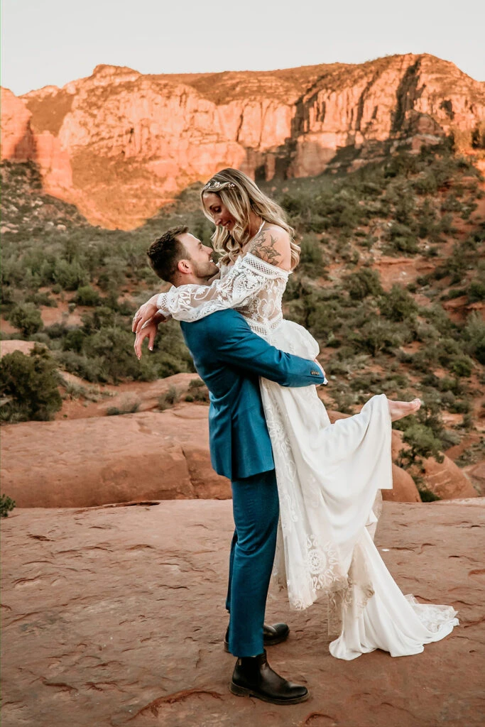True Bride Ilona and Andrew posing