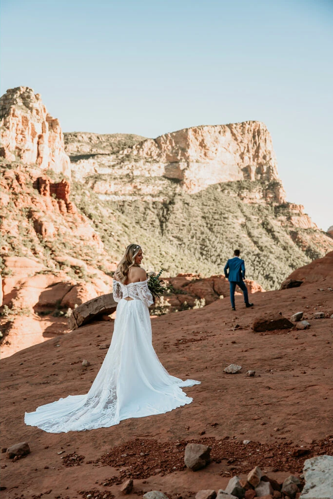 True Bride Ilona and Andrew before their first look