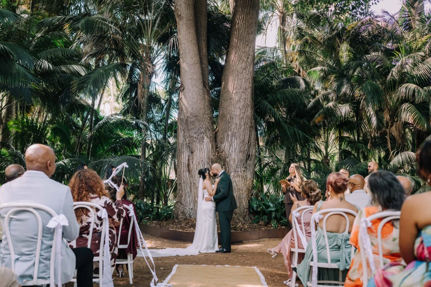 True Bride Kayla and Reece during their tropical wedding ceremony