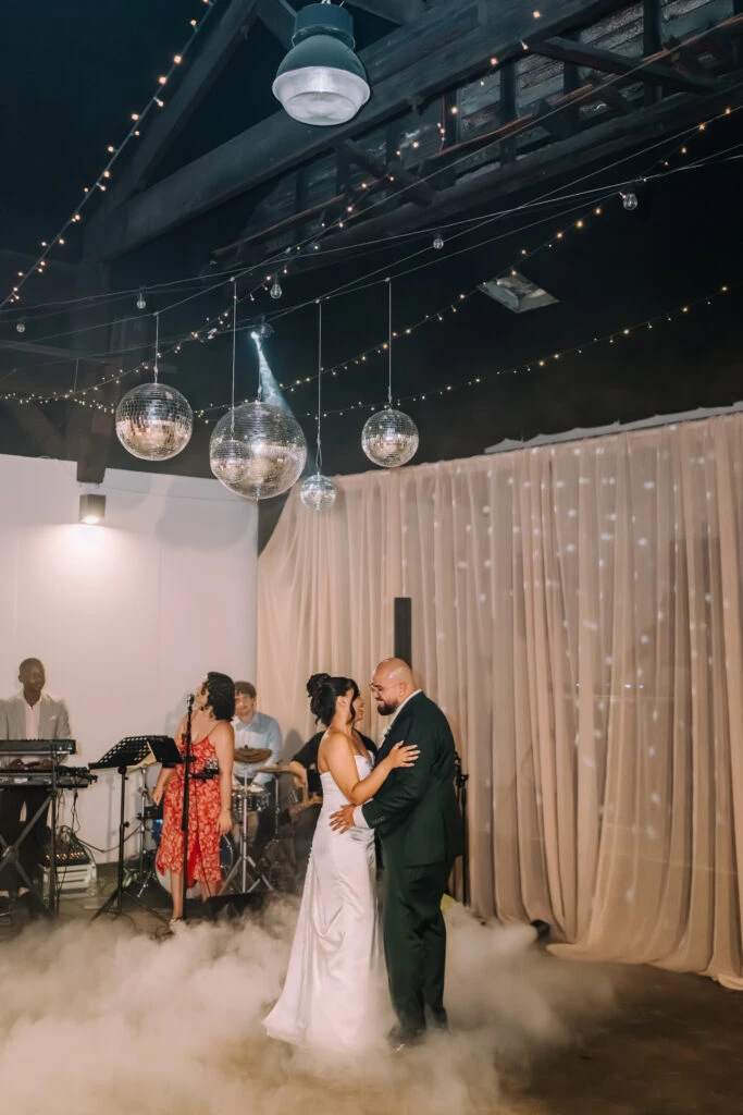 True Bride Kayla and Reece dancing together during their reception