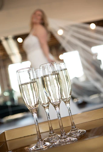 Bridal appointment with champagne
