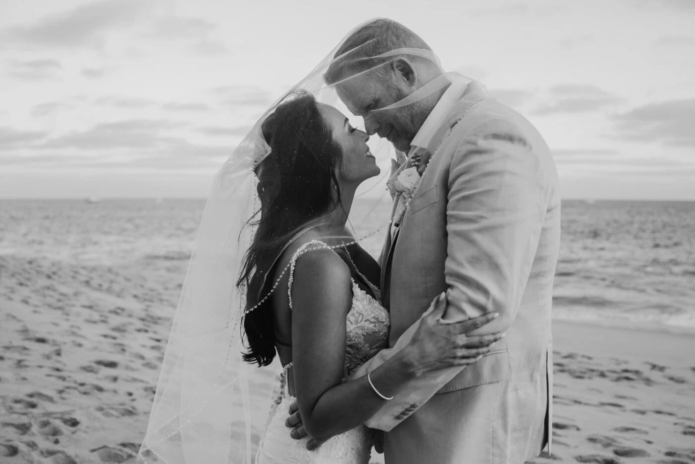 True Bride April and Aaron embracing each other