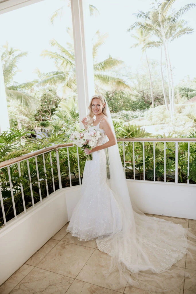 True bride Erin posing in her wedding gown