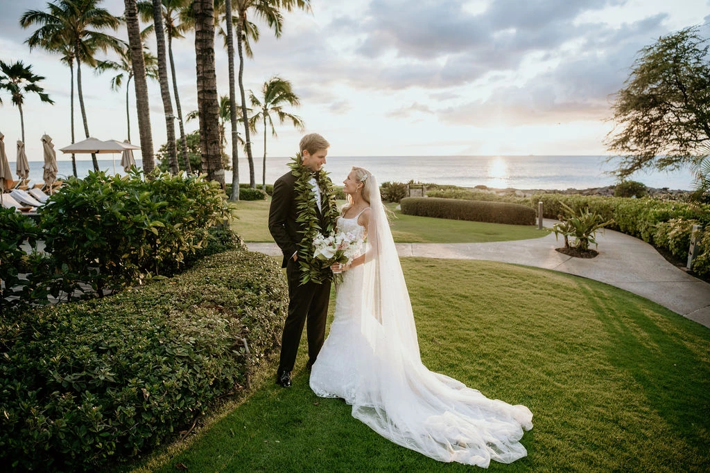 True bride Erin posing with her husband