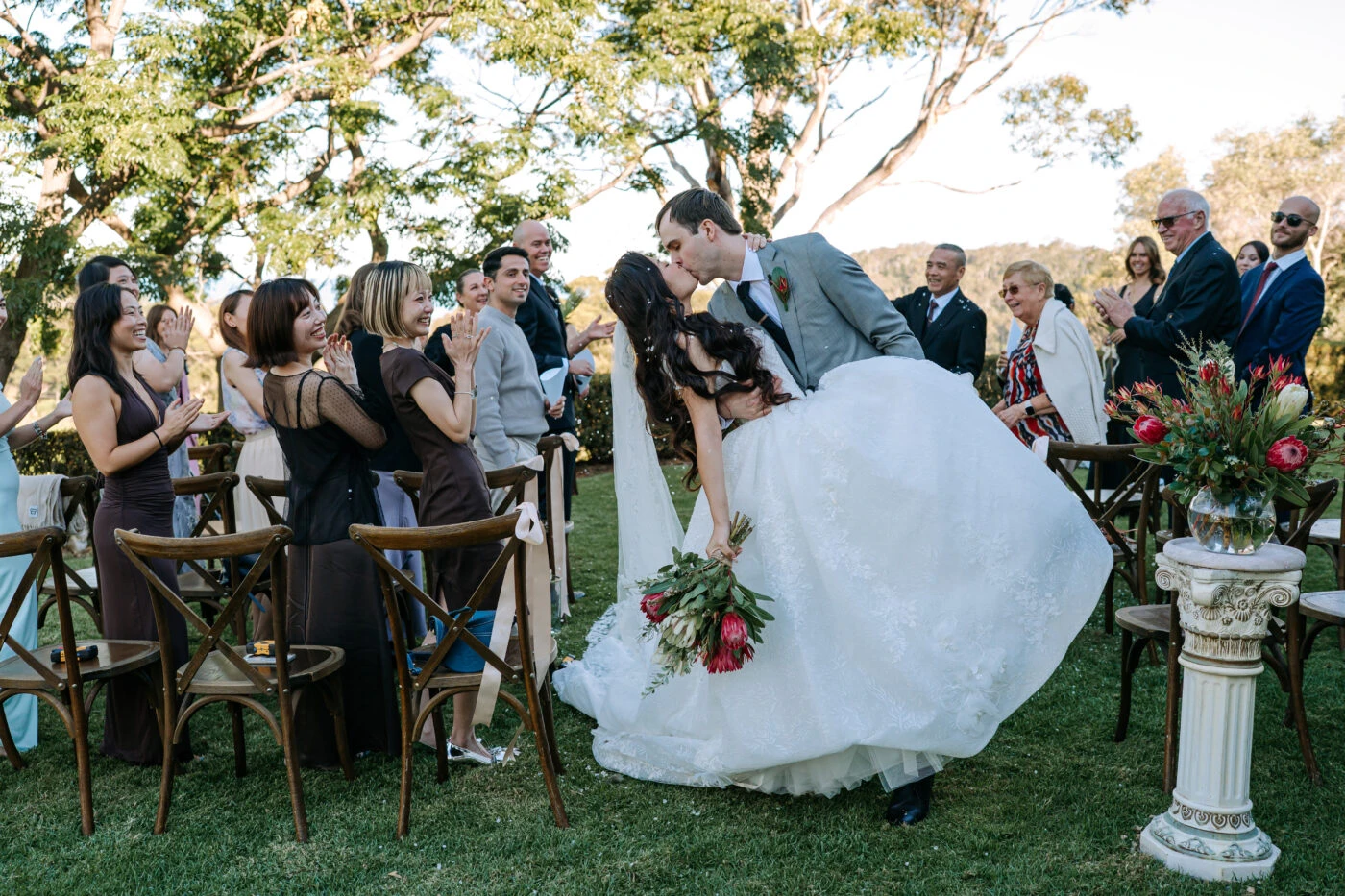 true bride jess embracing her husband