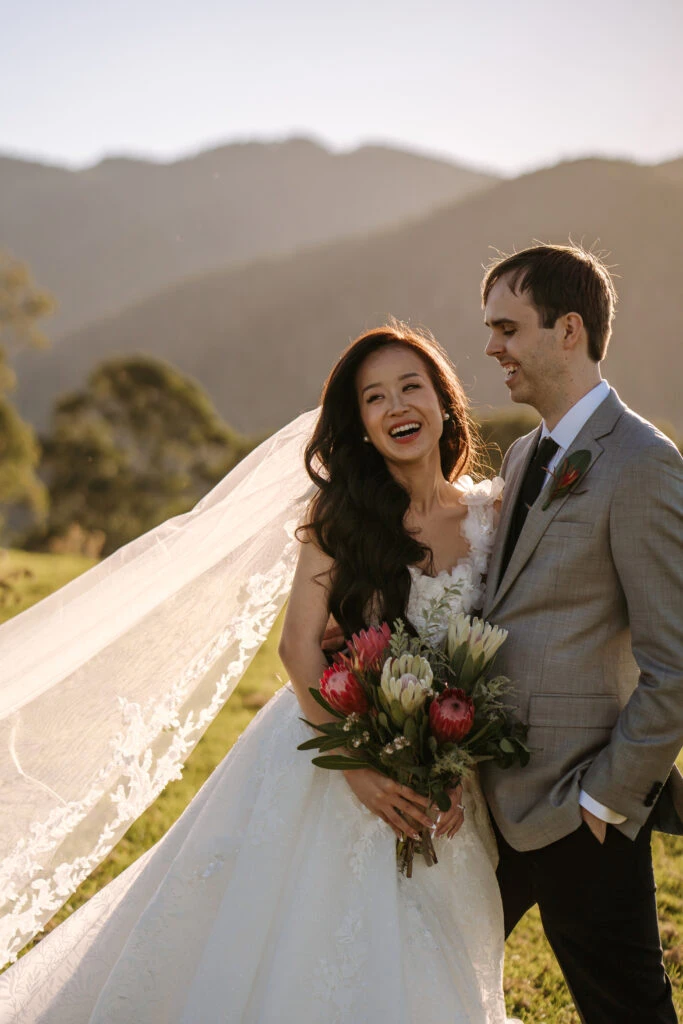 true bride Jess posing with her husband