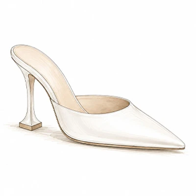 Pointed toe bridal pump