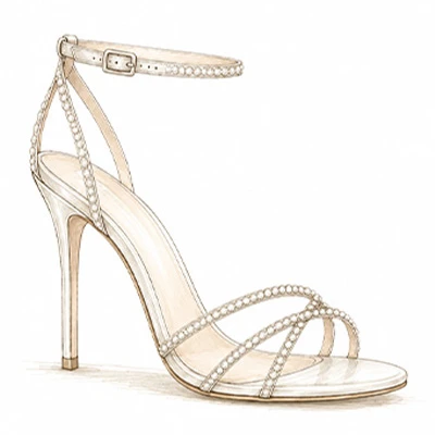 Pointed toe bridal pump