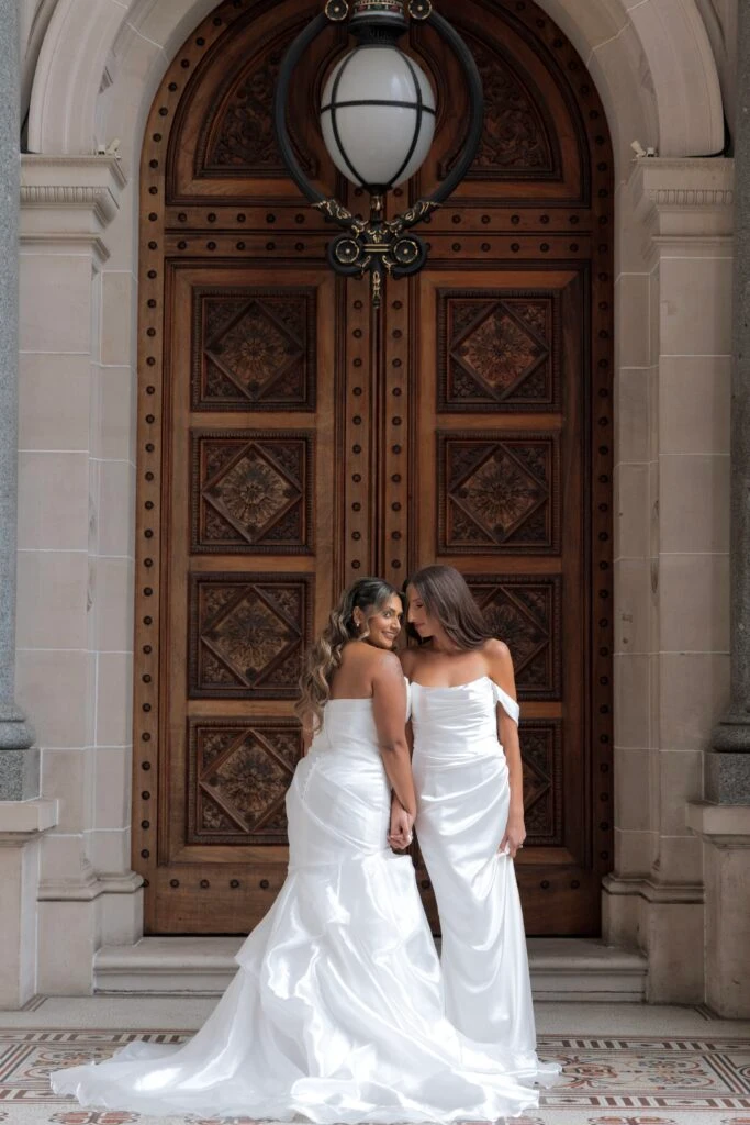 True bride Ezara posing with her wife