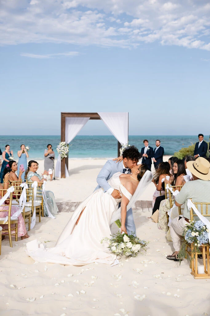 True bride Mariajose embracing her husband