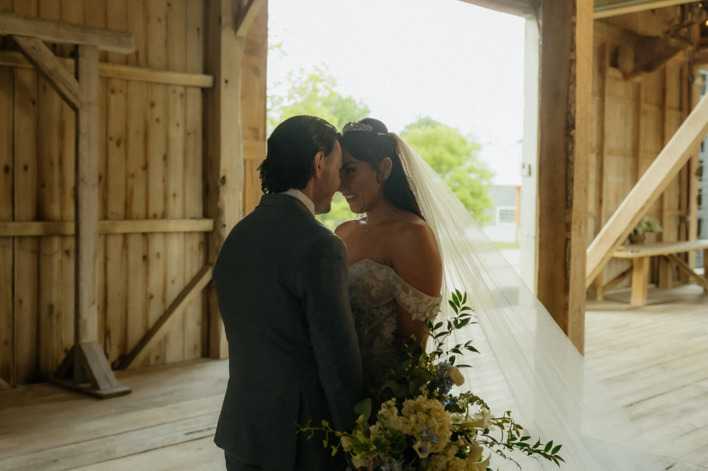 True bride Ashley embracing her husband