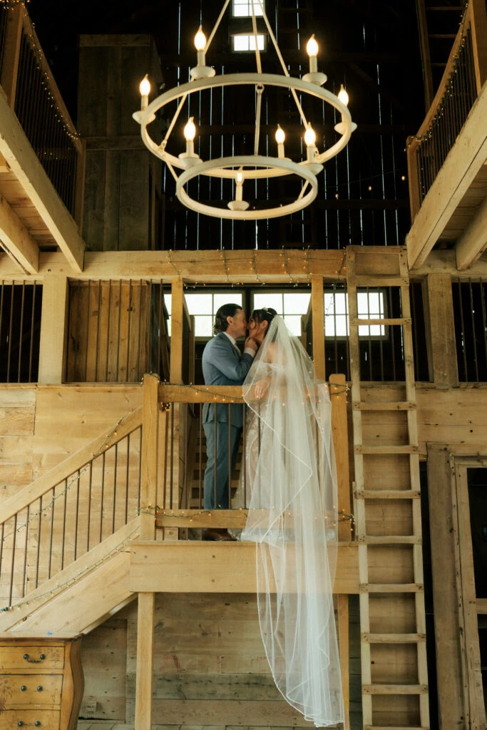 True bride Ashley posing with her husband
