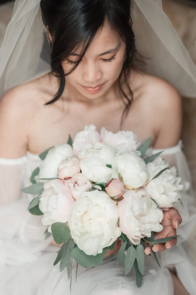 True bride Ngoc posing in her wedding gown